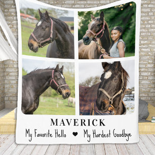 Pet Memorial Horse Remembrance Personalised Photos Fleece Blanket