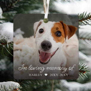 Pet Memorial In Loving Memory Dog Photo Metal Tree Decoration