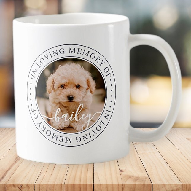 Pet Memorial In Loving Memory Elegant Chic Photo Coffee Mug (Creator Uploaded)