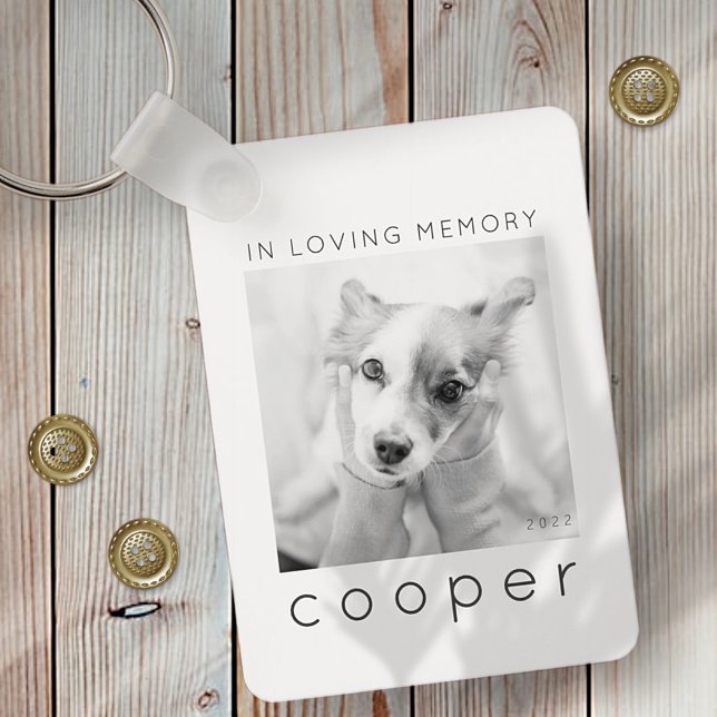 Pet Memorial In Loving Memory Modern Chic Photo Key Ring (Creator Uploaded)