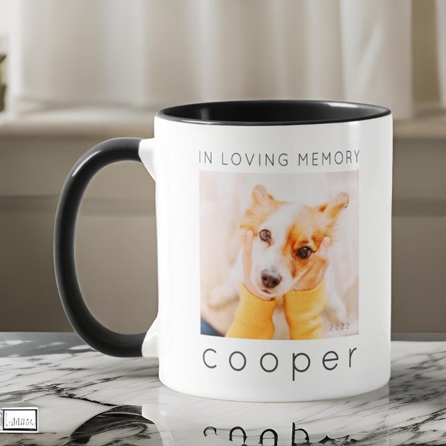Pet Memorial In Loving Memory Modern Chic Photo Mug (Creator Uploaded)
