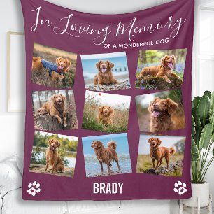 Pet Memorial In Loving Memory Photo Collage Fleece Blanket