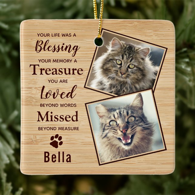 Pet Memorial Keepsake Cat Lover Pet Loss Ceramic Ornament (Creator Uploaded)