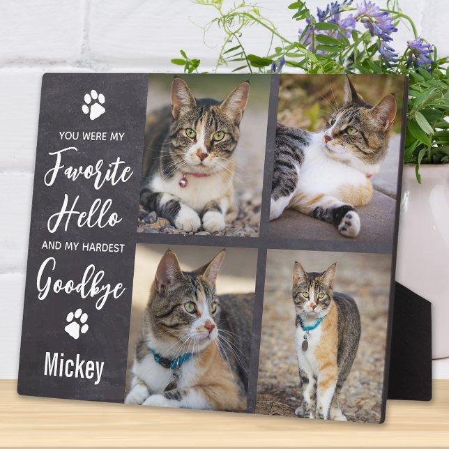 Pet Memorial Keepsake Cat Photo Collage Plaque (Creator Uploaded)
