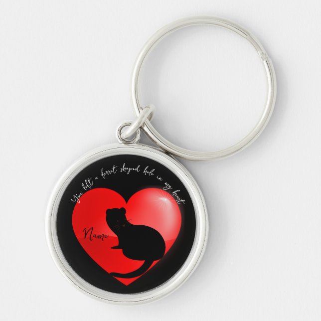 Pet memorial keepsake ferret  key ring (Front)