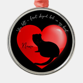Pet memorial keepsake ferret metal ornament