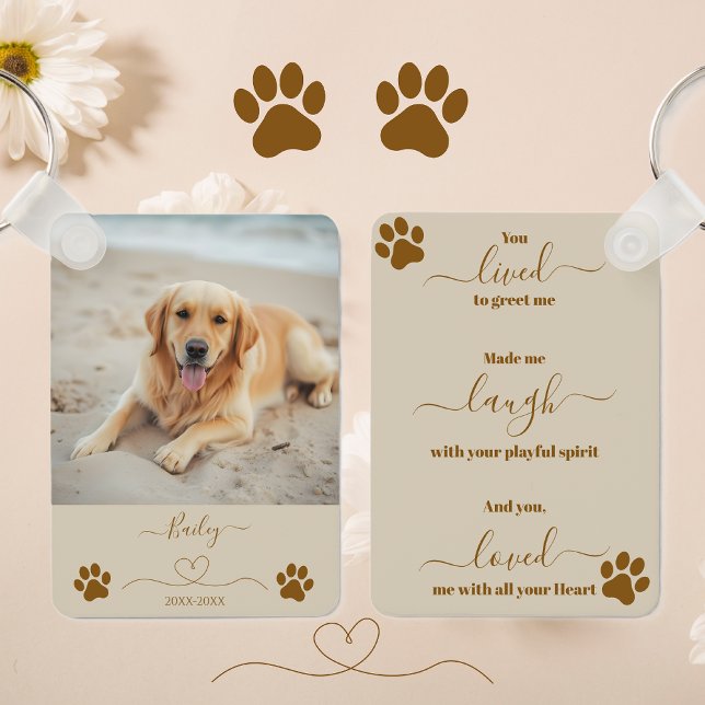 Pet Memorial Keepsake Key Ring (Pet Memorial Keepsake Keychain-Dog Remembrance)