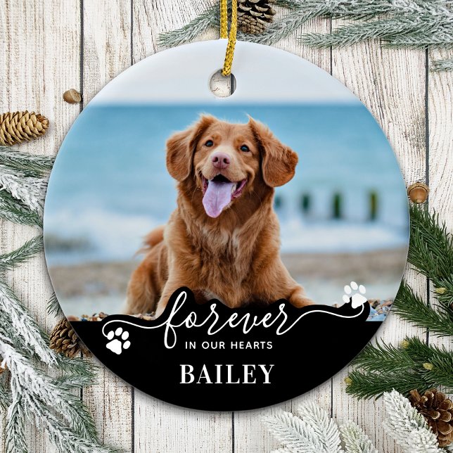 Pet Memorial Keepsake Personalised 2 Dog Photo Ceramic Ornament (Creator Uploaded)