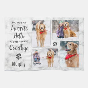 Pet Memorial Keepsake Photo Collage Tea Towel