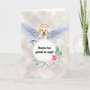 Pet memorial Labrador dog angel wings poem Card