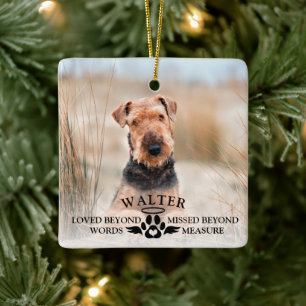 Pet Memorial Loved Beyond Words Keepsake Dog Photo Ceramic Ornament