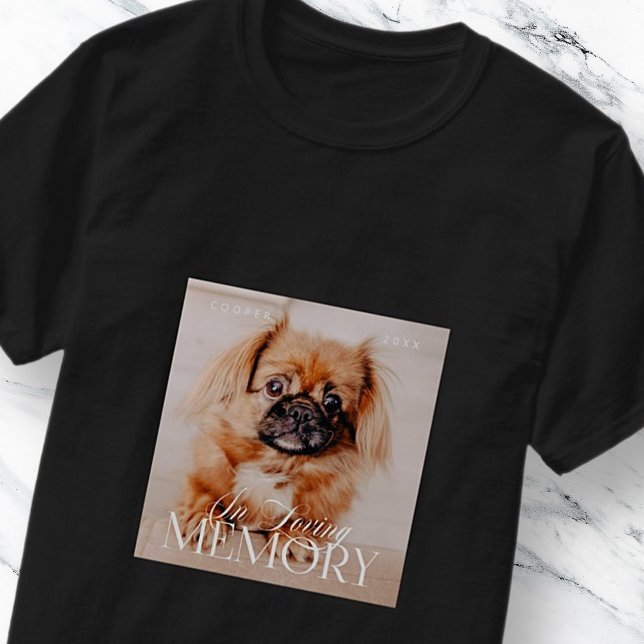 Pet Memorial Loving Memory Simple Modern Photo T-Shirt (Creator Uploaded)