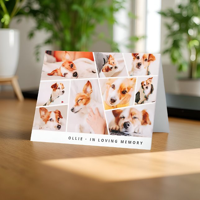 Pet Memorial Modern Simple Chic 9 Photos Collage Card (Creator Uploaded)