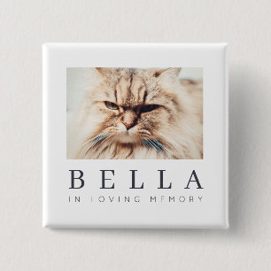Pet Memorial Modern Simple Chic Family Photo 15 Cm Square Badge