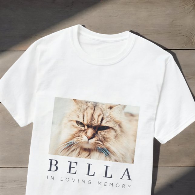 Pet Memorial Modern Simple Chic Family Photo T-Shirt (Creator Uploaded)