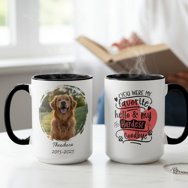 Pet Memorial Mug - Photo & Dates (Pet memorial coffee mug)