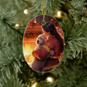 Pet Memorial Ornament, Papillon Dog Mum Gift Ceramic Ornament