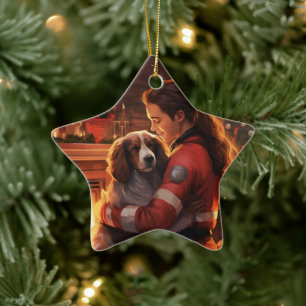 Pet Memorial Ornament, Papillon Dog Mum Gift Ceramic Ornament