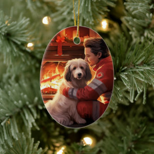 Pet Memorial Ornament, Papillon Dog Mum Gift Ceramic Ornament