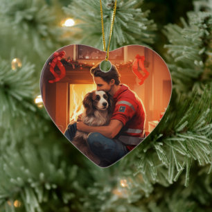 Pet Memorial Ornament, Papillon Dog Mum Gift Ceramic Ornament