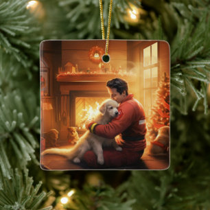 Pet Memorial Ornament, Papillon Dog Mum Gift Ceramic Ornament