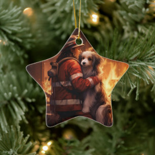Pet Memorial Ornament, Papillon Dog Mum Gift Ceramic Ornament