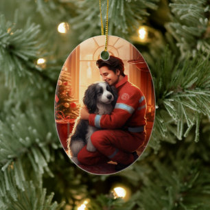 Pet Memorial Ornament, Papillon Dog Mum Gift Ceramic Ornament