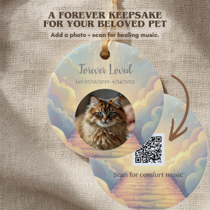 Pet Memorial Ornament with QR Code Grief Music