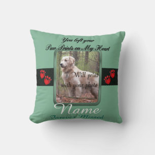 Pet Memorial - Paw Prints on My Heart Cushion