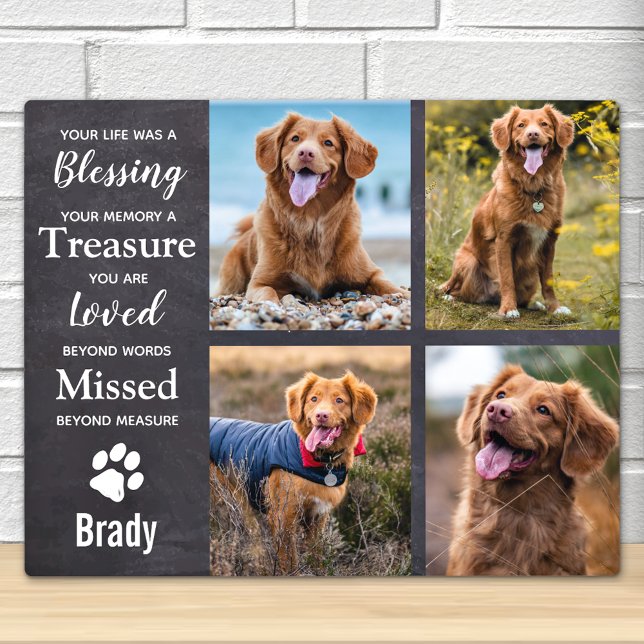 Pet Memorial Personalised Dog Photo Collage Plaque (Creator Uploaded)