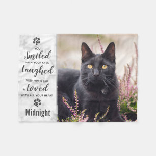 Pet Memorial Personalised Photo Cat Loss Keepsake  Fleece Blanket
