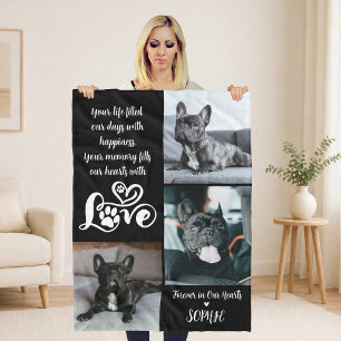 Pet Memorial Personalised Photo Collage LOVE Fleece Blanket