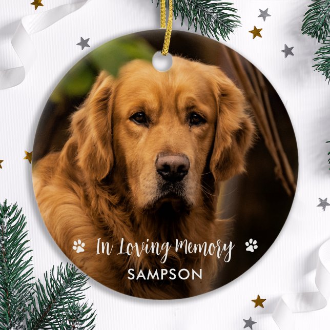 Pet Memorial Personalised Photo Loving Memory Dog Ceramic Ornament (Creator Uploaded)