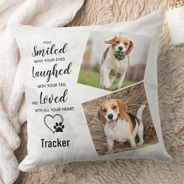 Pet Memorial Personalised Remembrance 2 Photo Cushion (Creator Uploaded)