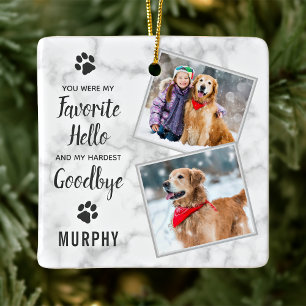 Pet Memorial Pet Loss Keepsake Dog Photo Ceramic Ornament