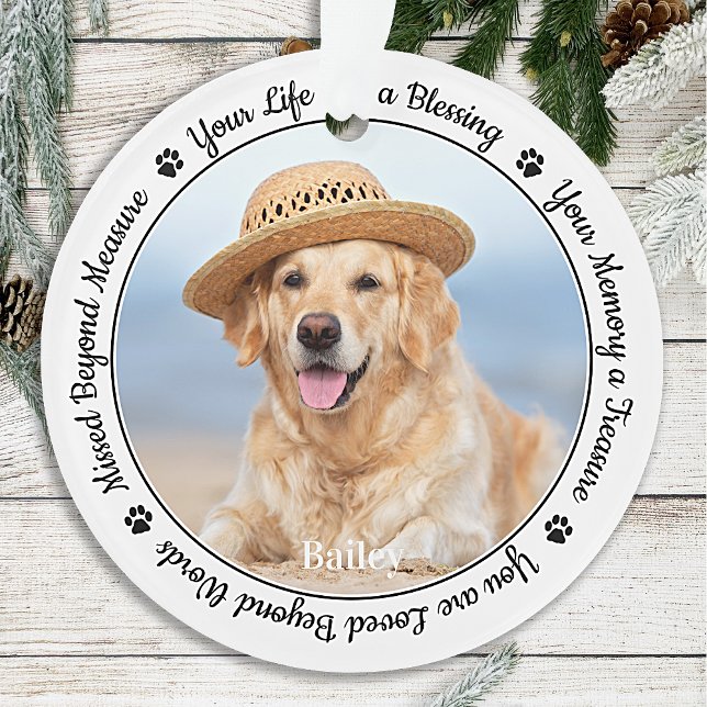 Pet Memorial Pet Loss Keepsake Gift Dog Photo Ornament (Creator Uploaded)