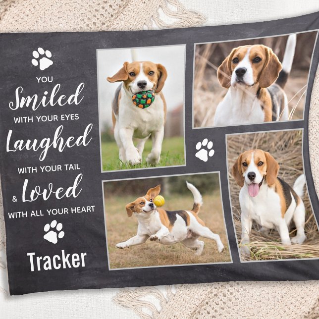 Pet Memorial Pet Loss Keepsake Photo Collage Fleece Blanket (Creator Uploaded)