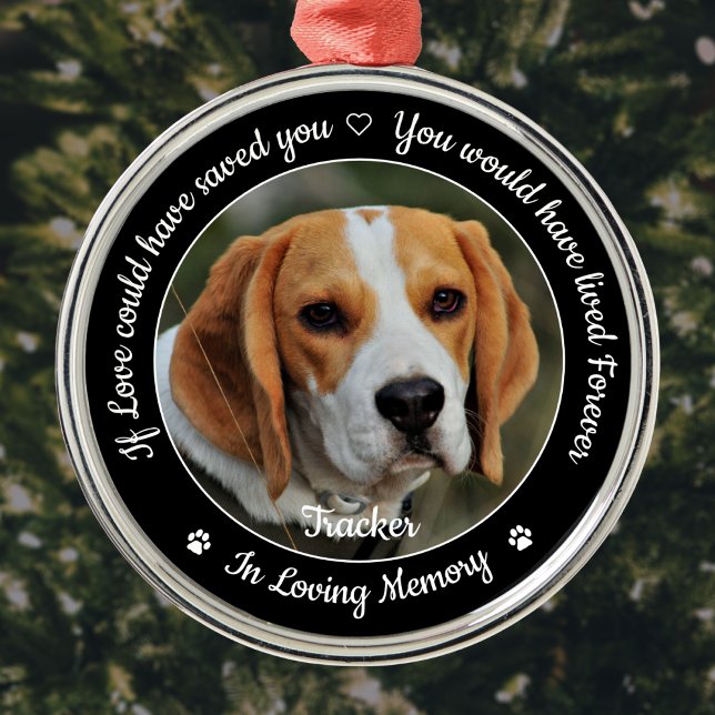 Pet Memorial Pet Loss Keepsake Sympathy Photo Metal Ornament (Creator Uploaded)