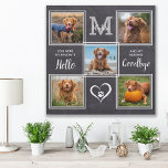 Pet Memorial Pet Loss Personalised 5 Photo Collage Faux Canvas Print<br><div class="desc">Celebrate your best friend with a custom pet memorial photo collage canvas art in a rustic grey slate. This unique, monogrammed initial and name photo keepsake memorial pet wall art is the perfect gift for yourself, family or friends to honour those loved . We hope your dog memorial canvas art...</div>
