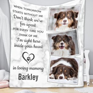 Pet Memorial Pet Loss Remembrance Photo Collage Fleece Blanket
