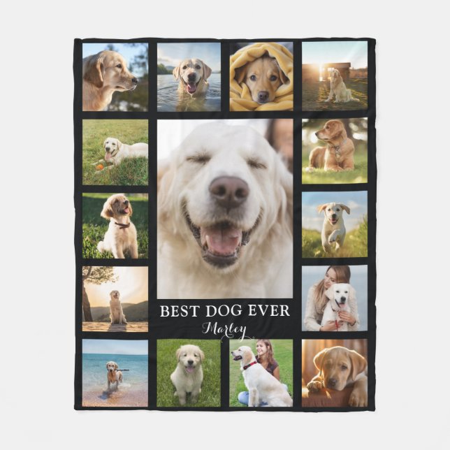 Pet Memorial Photo Collage Fleece Blanket (Front)