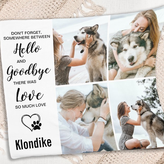 Pet Memorial Photo Collage Fleece Blanket (Creator Uploaded)