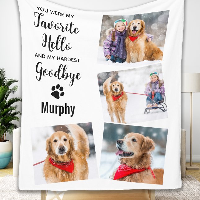 Pet Memorial Photo Collage Fleece Blanket (Creator Uploaded)