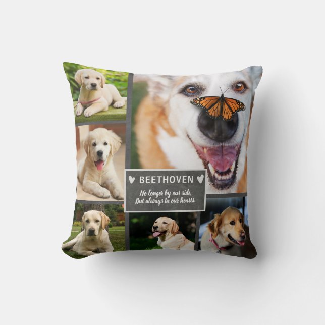 Pet Memorial Photo Collage In Our Hearts Cushion (Front)