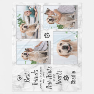 Pet Memorial Photo Collage Keepsake Fleece Blanket