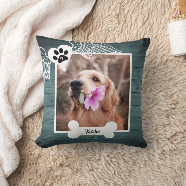 Pet Memorial Photo Collage Monogram Remeberence Cushion (Blanket)