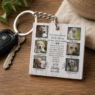 Pet Memorial Photo Collage Remembrance Keepsake Key Ring