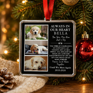 Pet Memorial Photo Collage Remembrance Metal Ornament