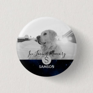 Pet Memorial PHOTO - In Loving Memory Personalised 3 Cm Round Badge