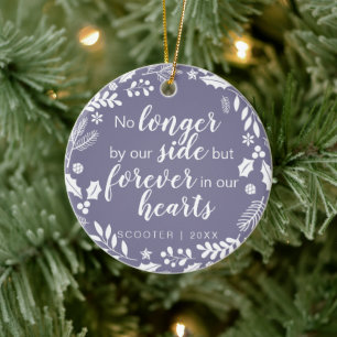 Pet Memorial Photo Personalised Holiday Foliage Ceramic Ornament